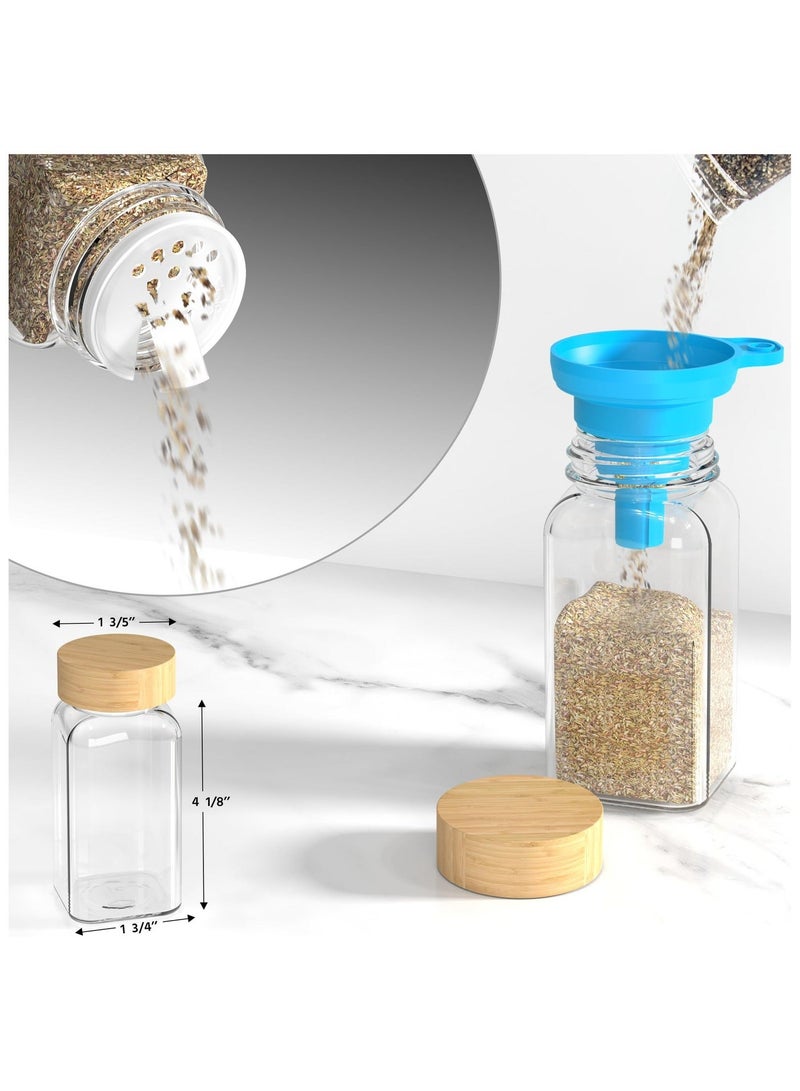 XICEN 24 Pack Glass Jars with Bamboo Lids, 120ml Airtight Spice Jars Set with Extra Labels and Pen, Empty Spice Bottles, Kitchen Organization Storage for Dry Food Canisters, Spice, Coffee, Beans, Candy, Nuts, Herbs - Image 4