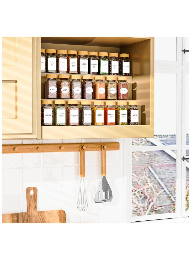 XICEN 24 Pack Glass Jars with Bamboo Lids, 120ml Airtight Spice Jars Set with Extra Labels and Pen, Empty Spice Bottles, Kitchen Organization Storage for Dry Food Canisters, Spice, Coffee, Beans, Candy, Nuts, Herbs - Image 3