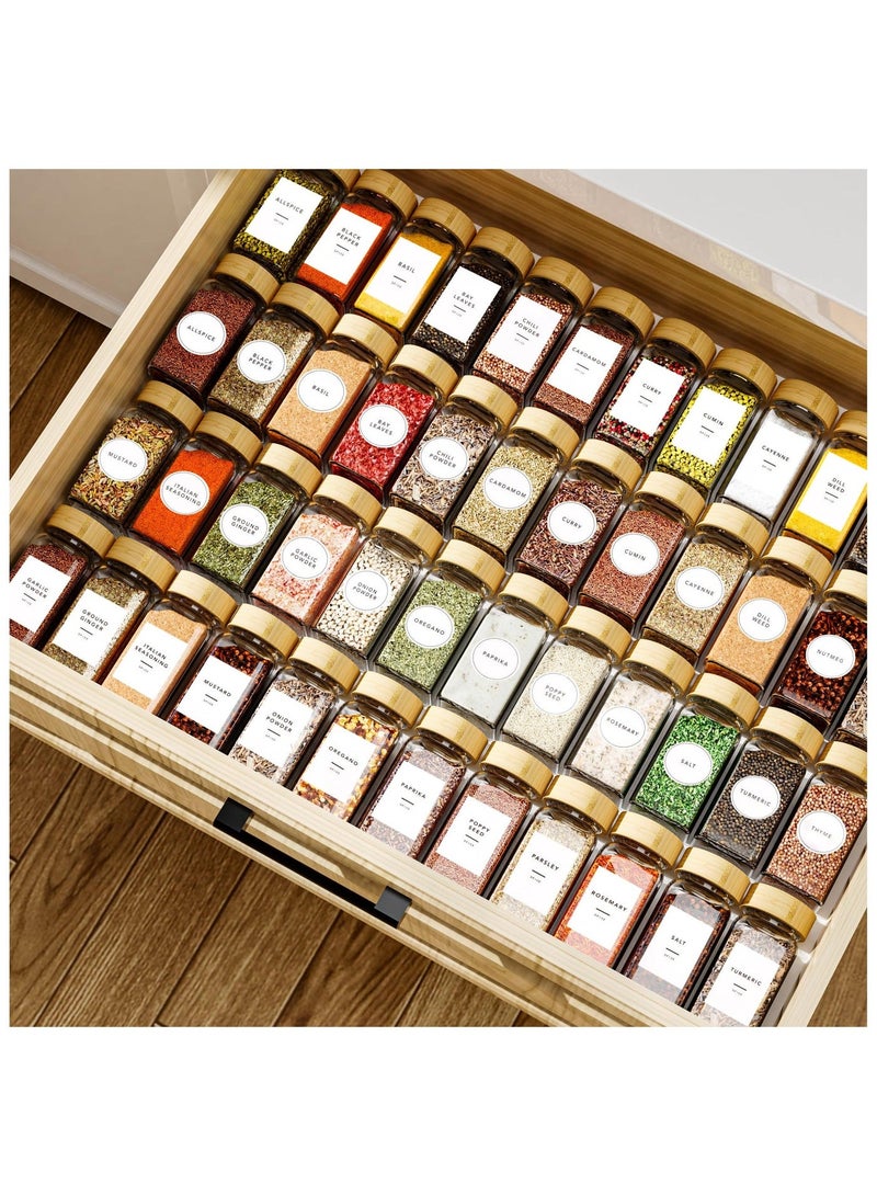 XICEN 24 Pack Glass Jars with Bamboo Lids, 120ml Airtight Spice Jars Set with Extra Labels and Pen, Empty Spice Bottles, Kitchen Organization Storage for Dry Food Canisters, Spice, Coffee, Beans, Candy, Nuts, Herbs - Image 2
