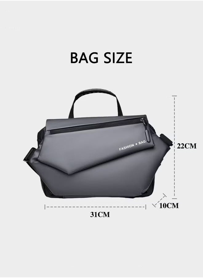 Men Multi Functional Tote Bag Functional and Spacious Crossbody Bag with Magnetic Snap Closure and Expandable Buckles for Open Storage Space