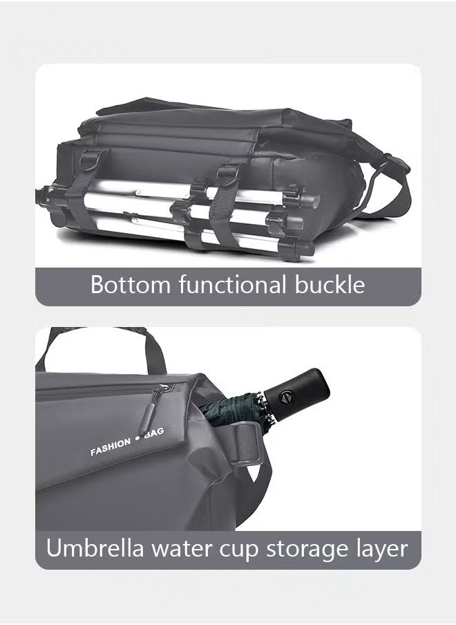MIXDE Men Multi Functional Tote Bag Functional and Spacious Crossbody Bag with Magnetic Snap Closure and Expandable Buckles for Open Storage Space  - Image 3