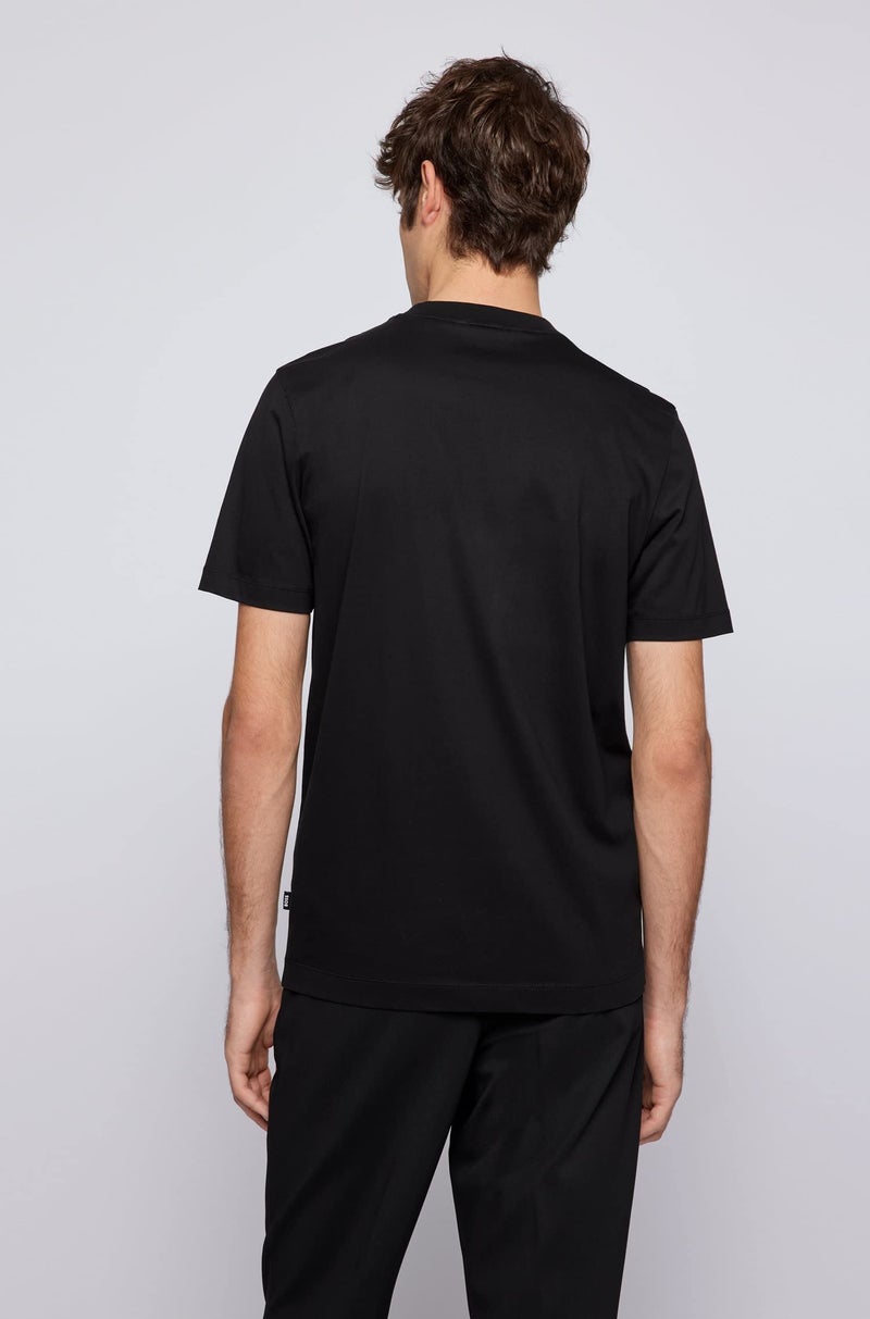 BOSS تي شيرت بوس للرجال بشعار صغير من القطن، أسود أساسي، مقاس متوسط أمريكي - Image 3