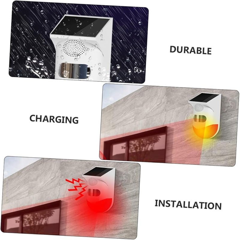 إنذار ممر الطاقة الشمسية مستشعر حركة الأشعة تحت الحمراء أمن المنزل الخارجي شحن لاسلكي تلقائي - Image 3