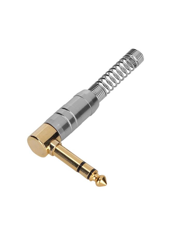 Thoraya 6PCS 6.35 Stereo Jack Gold-plated Welded Plug Dual sound Track Audio Cable Adapter  - Image 1