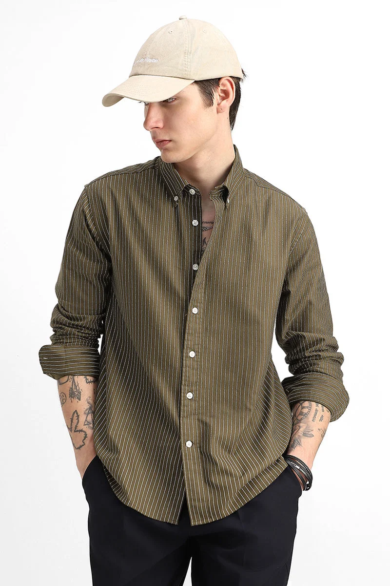 SNITCH 100% Cotton Stripes Regular Fit Shirt