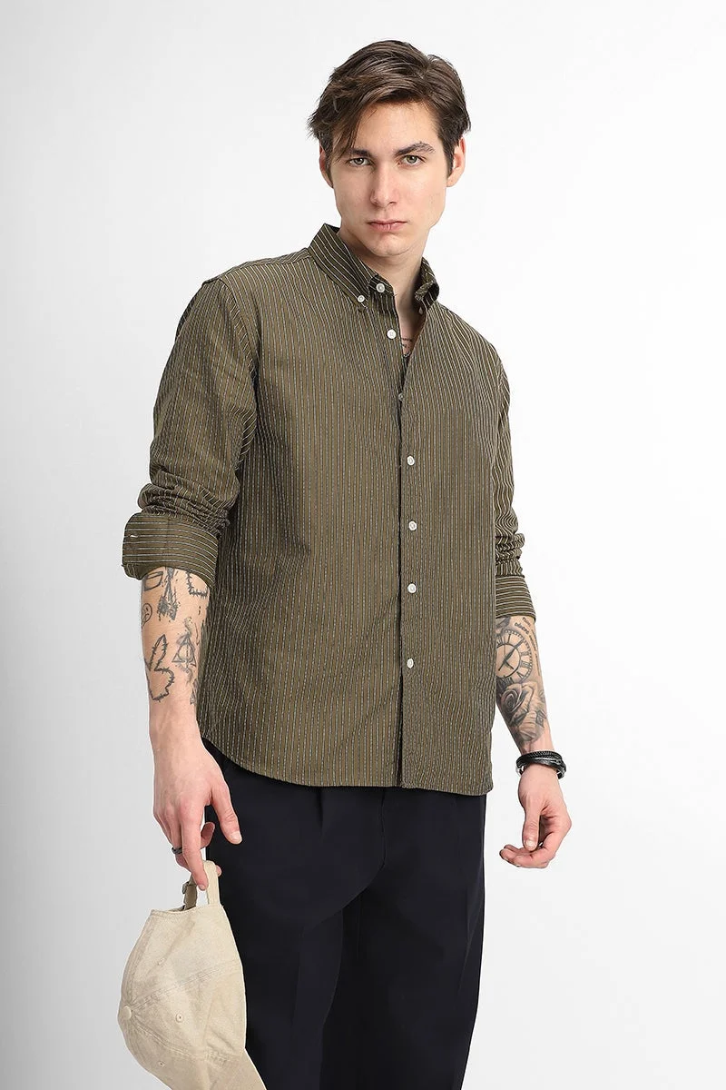 سنيتش قميص قطني % مخطط بقصة عادية