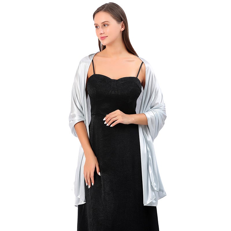 Elegant Evening Shawl Versatile Bridal Scarf Shallow silver 