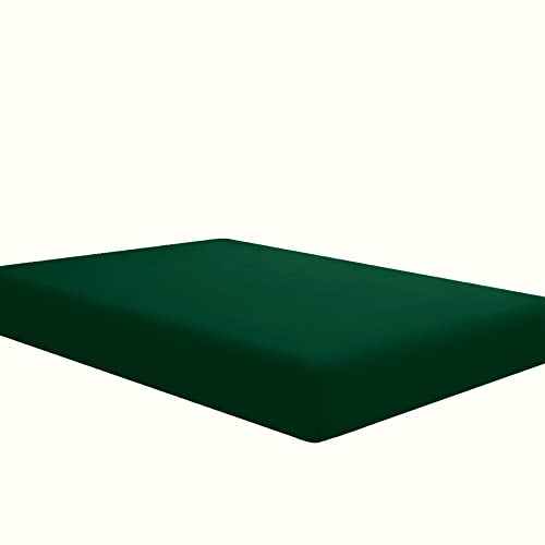 Sfoothome Fitted Sheet Queen Size Brushed Microfiber Extra Soft and Comfortable  Wrinkle Fade ResistantBlackish Green Sheet with Deep Pocket