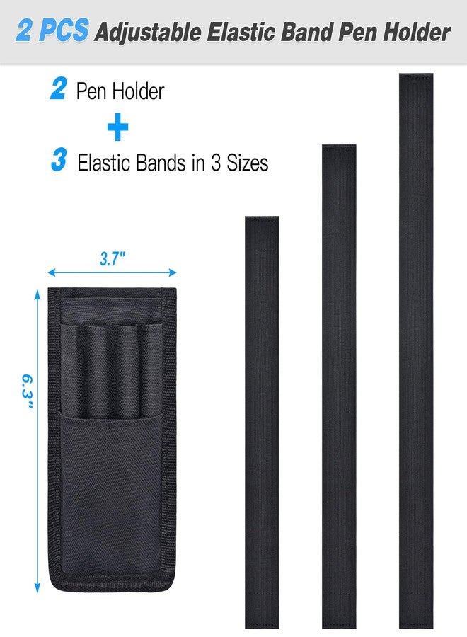 KATOLK 2 Pcs Pen Holder for Notebook, 3 Adjustable Elastic Bands with 2 Pencil Clips for Notebook, Durable Planner and Journal Pen Sleeve Case for Hard Cover Journals - Image 3