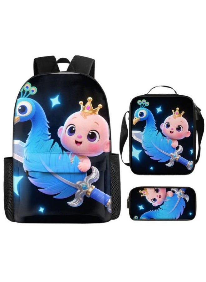 Bright Li Fire Unlock the new fashion of childish fun! Three-piece set of bags, cartoon elements for children and teenagers (students, children, friends' outings, mountain climbing, schooling, etc. can be used) - 91 - Image 2
