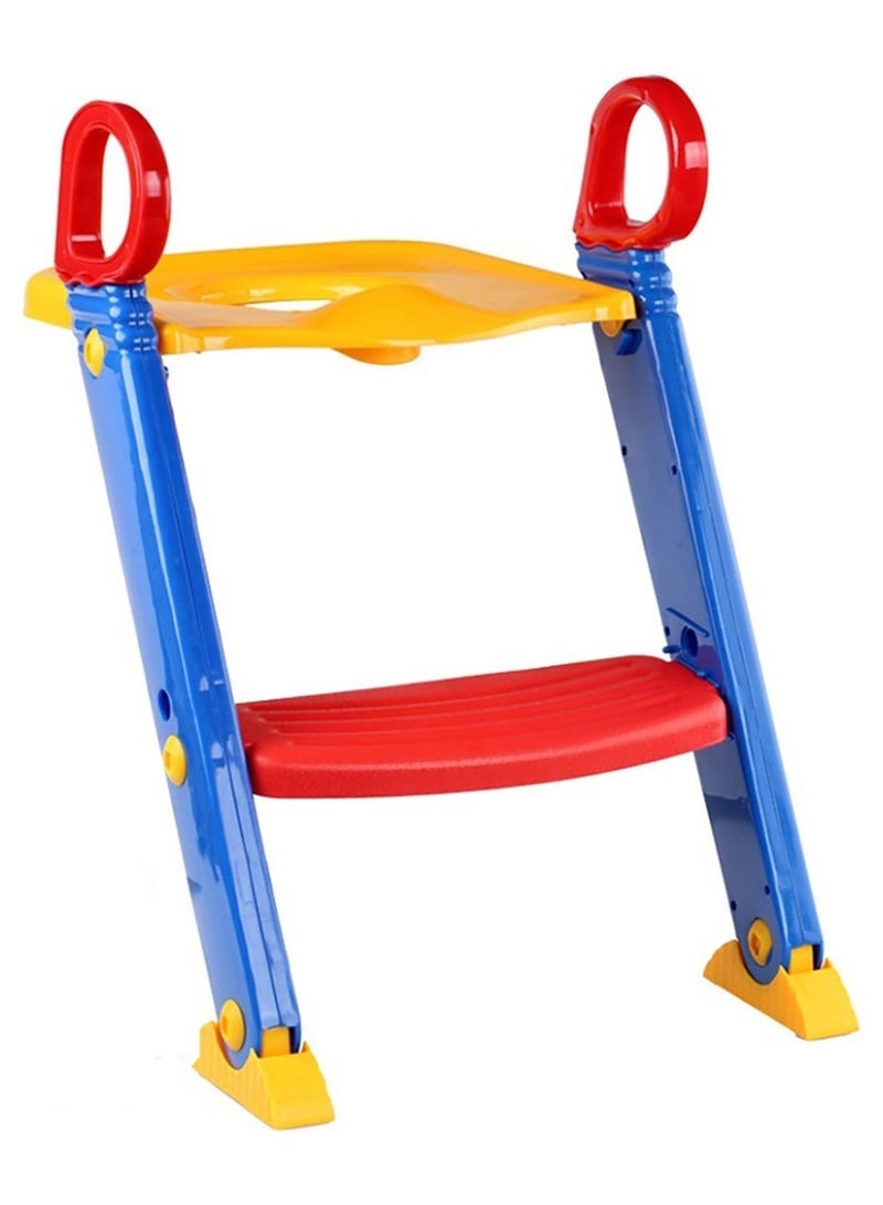 bunca Adjustable and Foldable Toilet Training Seat with Non-Slip Ladder for Toddlers Potty - Image 4