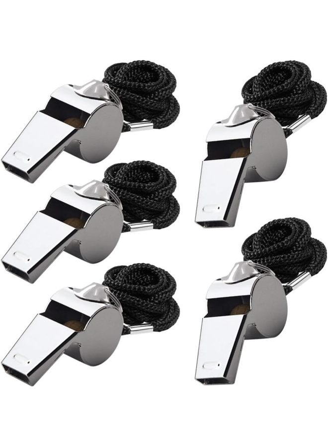 Generic Stainless Steel Outdoor Survival Life-saving Whistle Referee Competition Halter Whistle Sports Timing Whistle Spot Wholesale-Color:Silver  - Image 3