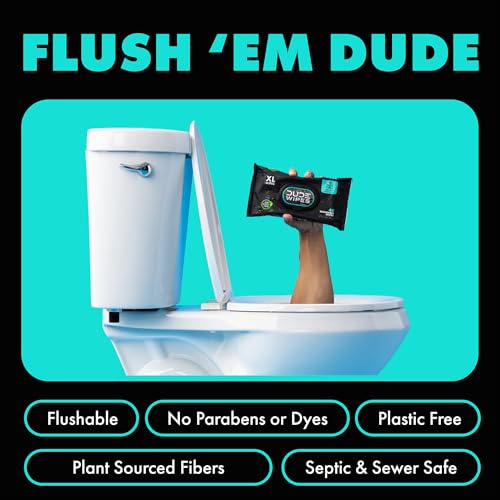 DUDE Wipes - Flushable Wipes - 6 Pack, 288 Count - Mint Chill - Vitamin-E, Aloe, Eucalyptus & Tea Tree Oils - Septic and Sewer Safe - Image 3