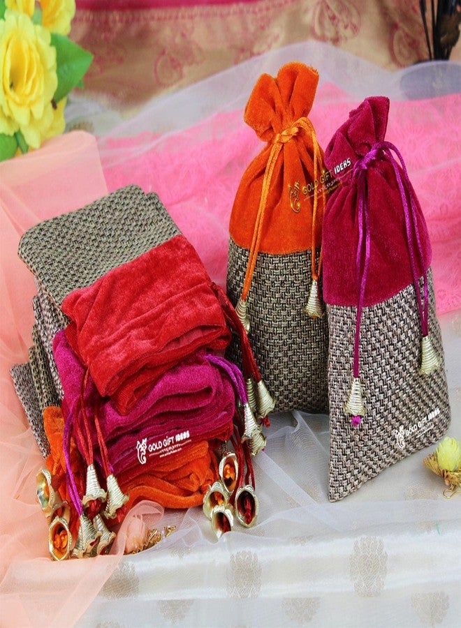 GoldGiftIdeas حقائب هدايا مخملية من الجوت من GoldGiftIdeas لهدايا العودة، حقائب هدايا شاغون، حقائب هدايا لتدفئة المنزل، حقائب هدايا من الجوت (16 × 12 سم) (مجموعة من 10) - Image 3