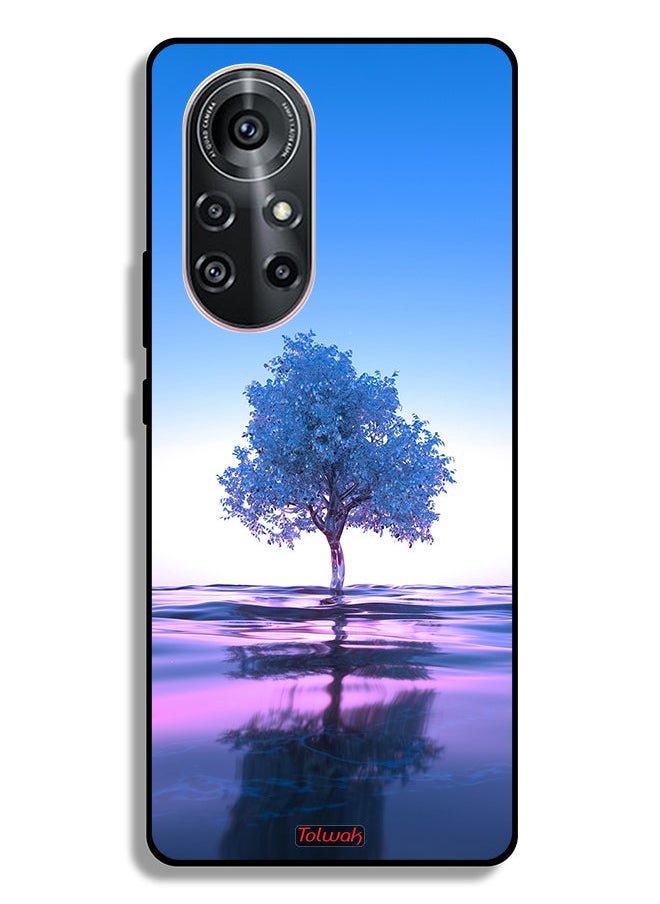 Tolwak Huawei nova 8 Pro 4G Protective Case Cover Tree Neon Body Of Water Reflection Digital Art  - Image 2