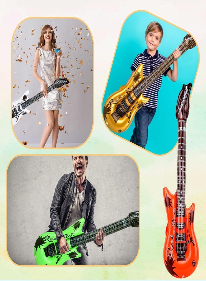 Feradny 28 Pack Inflatable Guitar Blow up Guitar Bulk Inflatable Fake Party Guitar Prop Inflatable Rock Star Guitars for 80s 90s Themed Carnival Birthday Party Favor, 12 Colors - Image 5