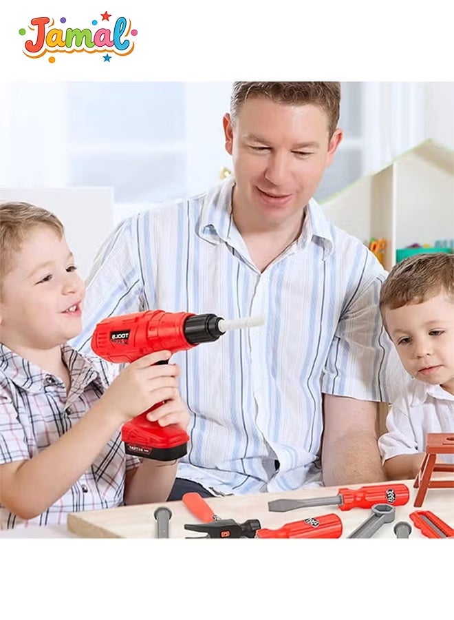 Jamal Kids Tool Set 41 PCS Durable Pretend Play Construction Tool Kit with Electric Power Drill Toys for Toddlers Boys Girls Ages 3-8 Birthday Gift Everyday Play - Image 3
