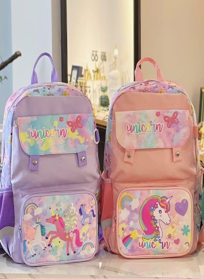 ADSON Unicorn Lightweight Orthopaedic Spacious Travel School Bag | School Backpack for Toddlers & Children Plush Preschool Shoulder Bag Water Resistant Gift for Kids (Peach Unicorn) - Image 3