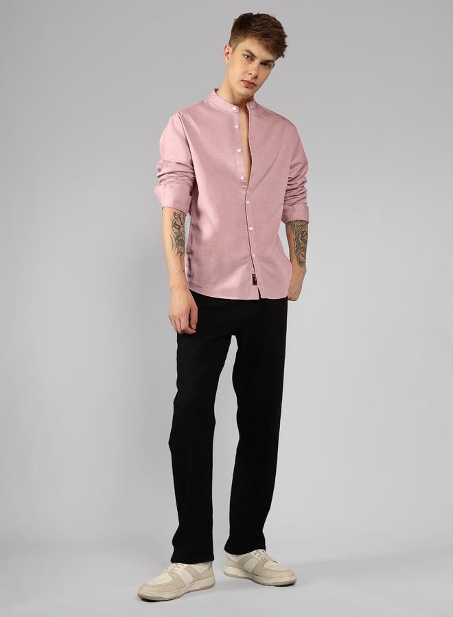 Dennis Lingo Relaxed Fit Pink Cotton Casual Shirt - Image 1