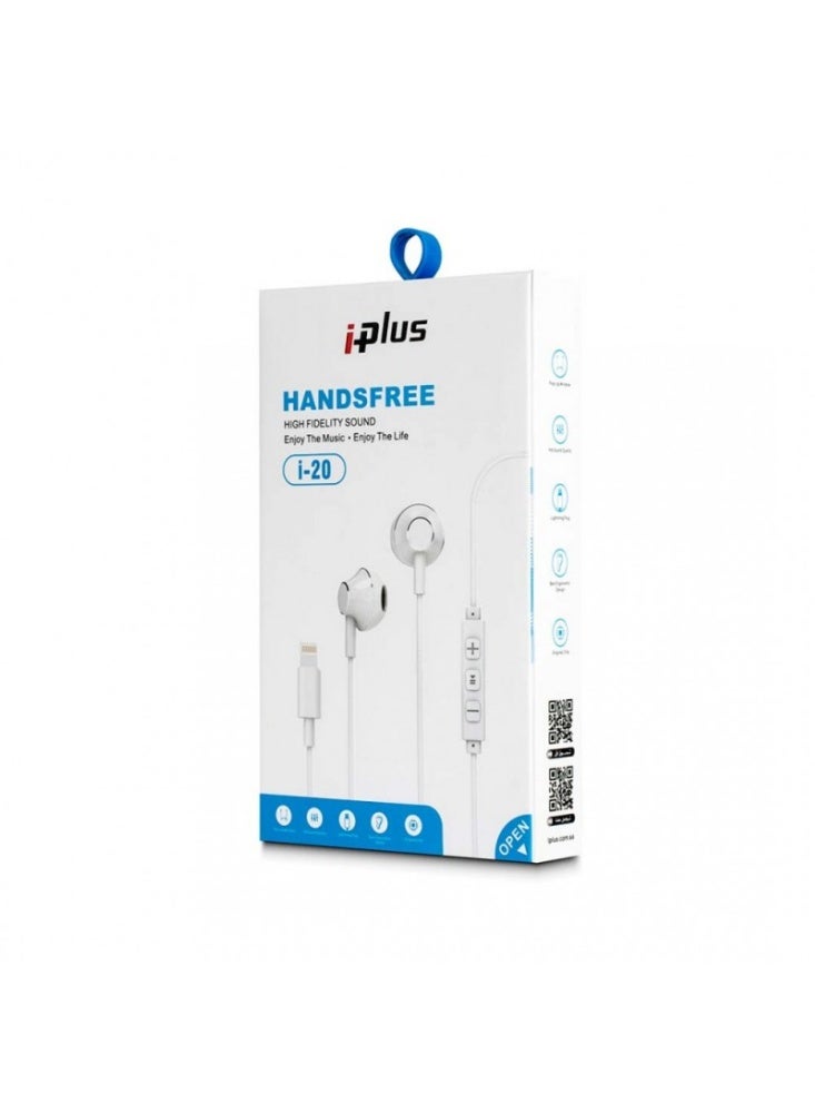 iPLUS i-20 Wired Handsfree Earphones – Noise Reduction, Volume Control, Clear Calling - Image 1