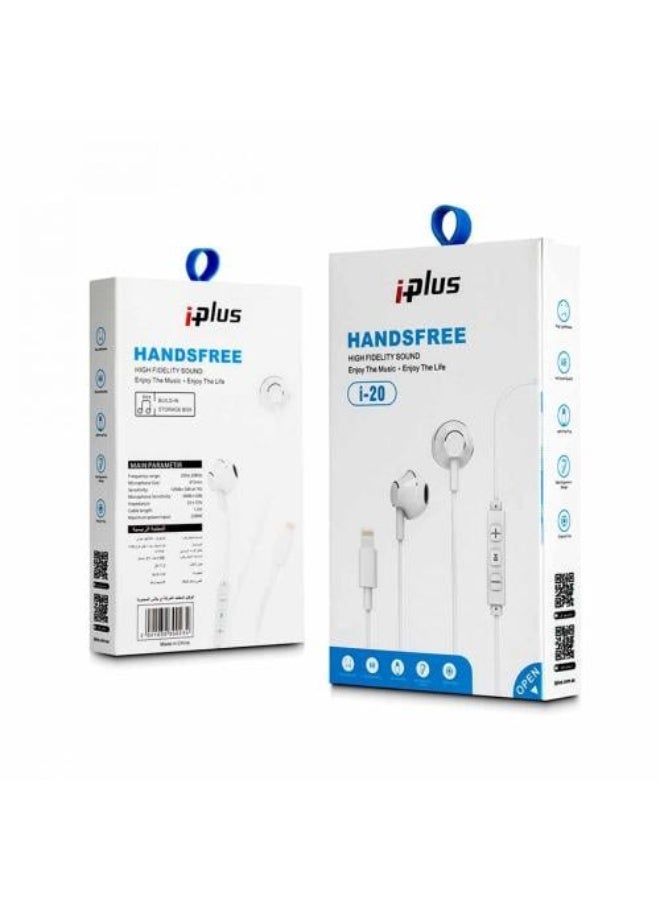 iPLUS i-20 Wired Handsfree Earphones – Noise Reduction, Volume Control, Clear Calling - Image 2