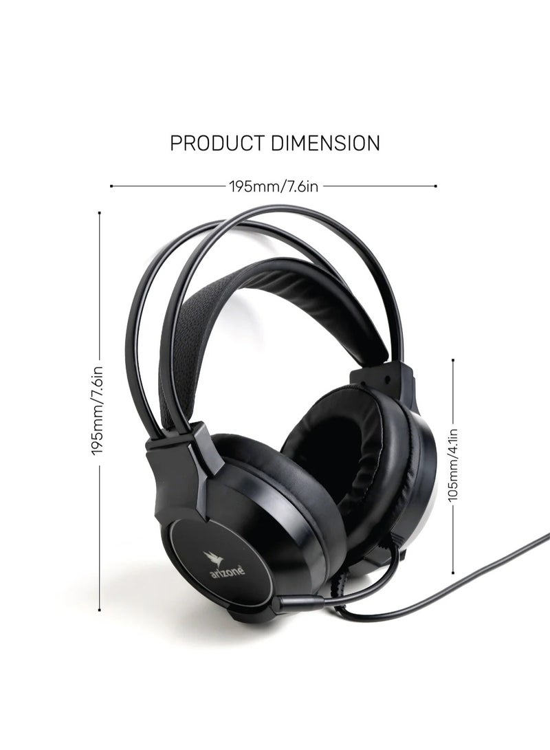 Arizone B606 E-Sport Gaming USB Headset is designed to deliver an immersive and powerful audio experience for gamers, streamers, and multimedia users. Built with precision and comfort in mind, this headset combines high-quality sound performance with a sleek, modern design featuring stylish RGB backlighting for an enhanced gaming atmosphere. - Image 2