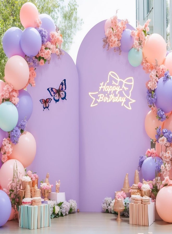 HB HBB MAGIC Pink Purple Arch Backdrop Cover Set of 2 Spandex Arch Covers 7.2 and 6ft Wedding Birthday Party Arch Covers Stretchy Backdrop Bridal Baby Shower Pink Lavender Arch Stand Cover - Image 3
