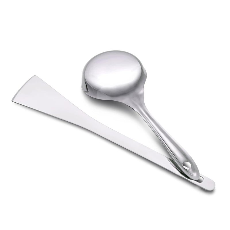 Dynore Dynore Stainless Steel Dosa Spatula and Dossa Ladle with Flat BaseDosa Making Spoon and Dosa TurnerDosa Maker Tool Set of 2 - Image 4