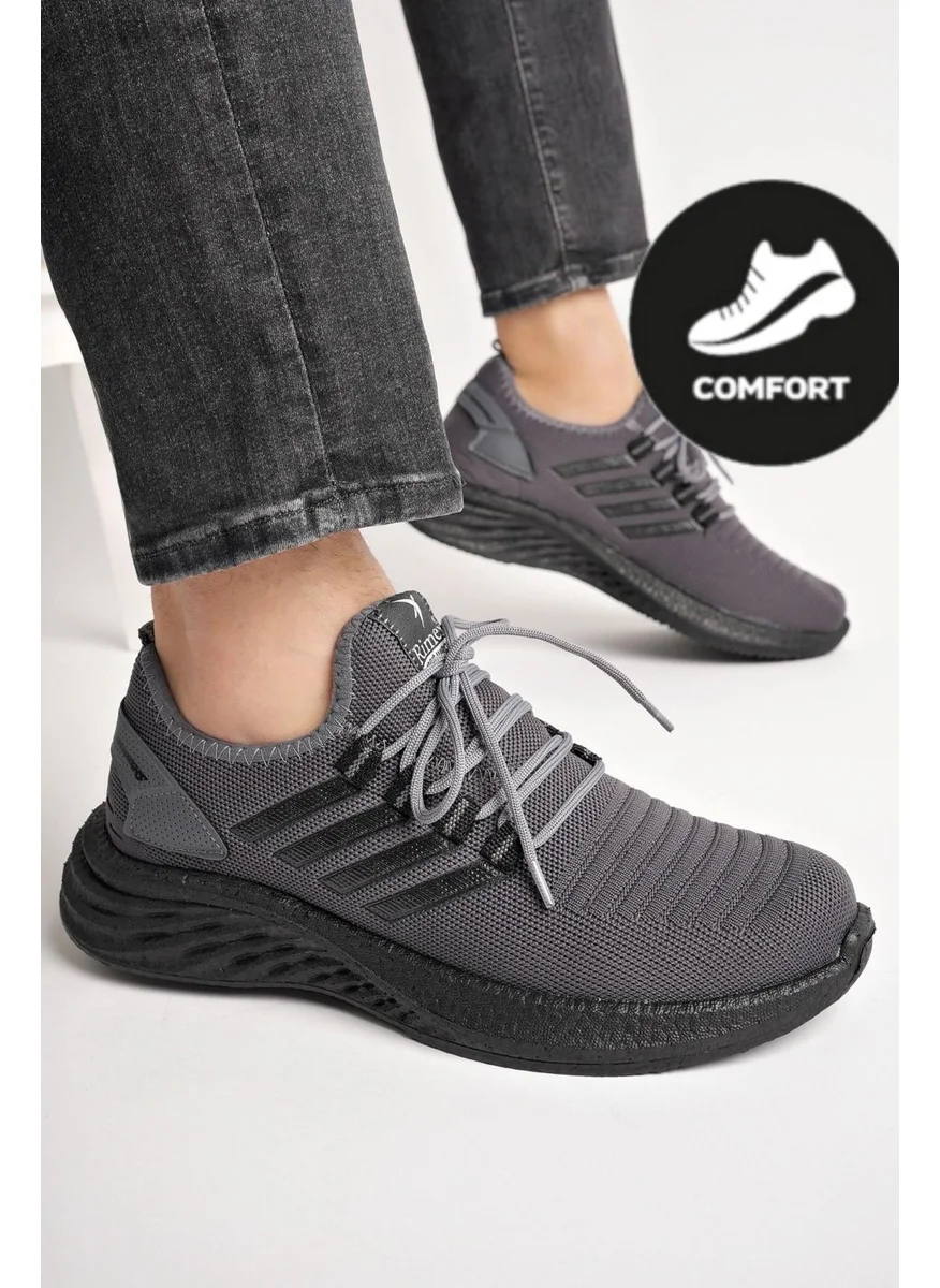 موغو Montag Guaranteed Daily Non-Slip Sole Lace-Up Striped Men's Sneaker Sports Shoes