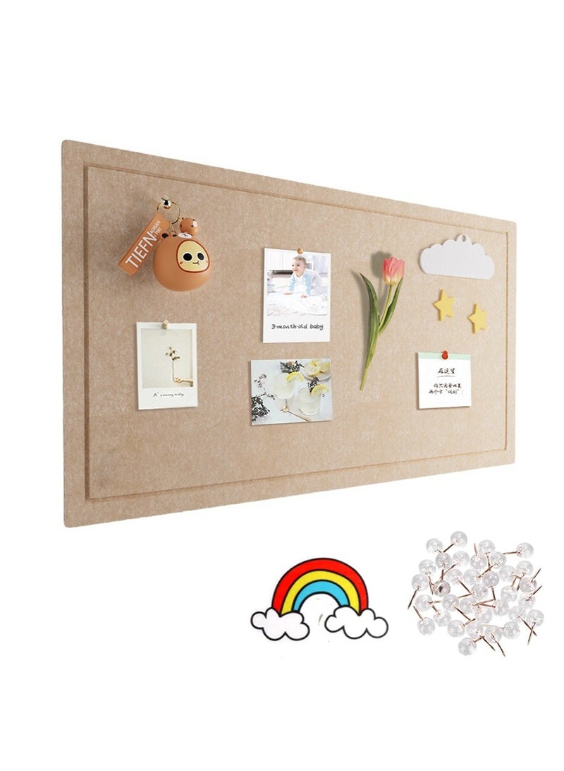 TAPIT 120x90cm Felt Photo Wall Display Board, Felt Board Decorative Board, Cork Board Replacement Wall, Foldable Photo Board for School, Home, Kitchen & Office (Camel) - Image 1