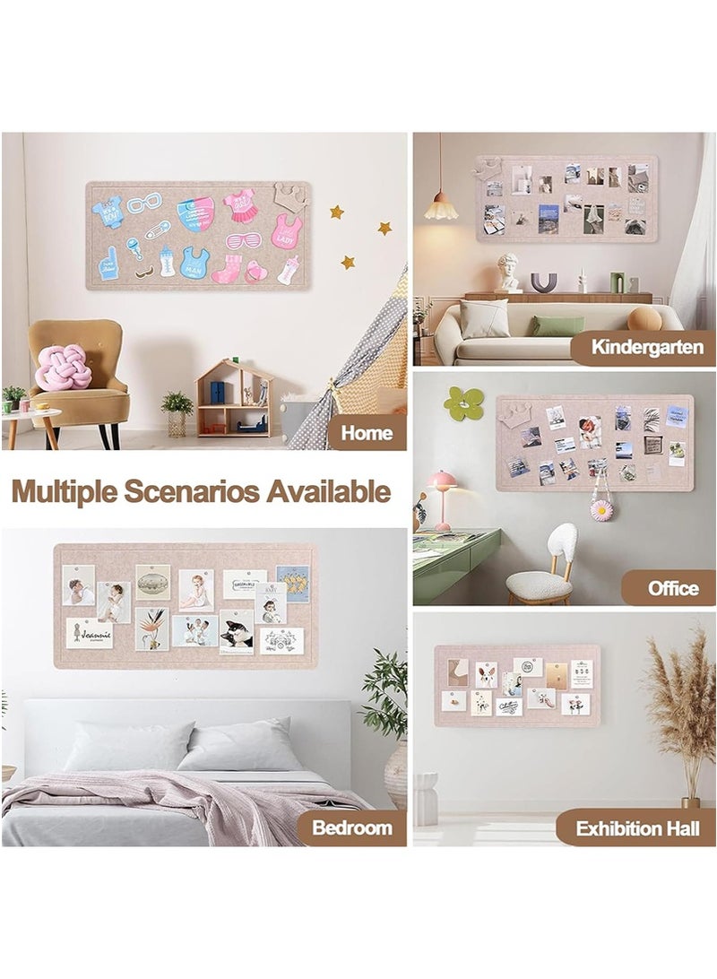TAPIT 120x90cm Felt Photo Wall Display Board, Felt Board Decorative Board, Cork Board Replacement Wall, Foldable Photo Board for School, Home, Kitchen & Office (Camel) - Image 4