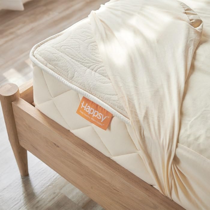 Happsy Organic Waterproof Mattress Protector Pad - Elastic Fitted Mattress Protector - Machine Washable Mattress Topper Breathable Fitted Cover for Twin Mattress - 38" x 75" - Image 3