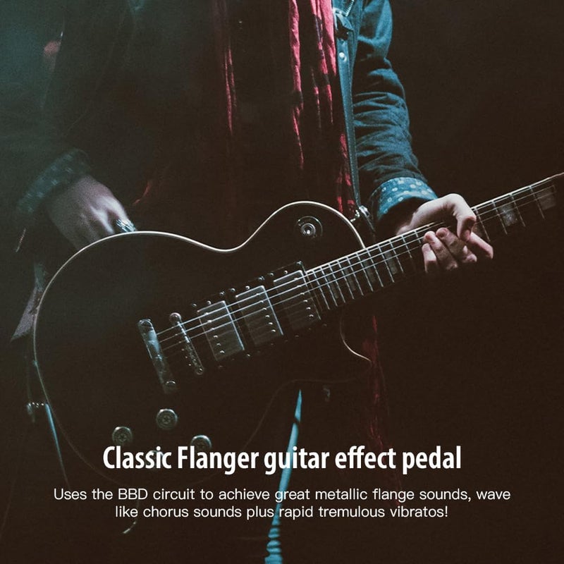 JOYO Classic Flanger Guitar Pedal, BBD Circuit with Metallic Flange & Chorus-Vibrato Tones for Electric Guitar, True Bypass (JF-07) One piece build - Image 2