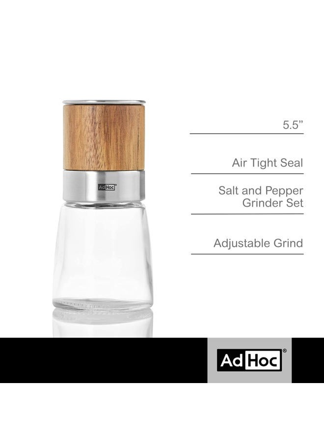Adhoc MP99US Acacia Wood/Glass Salt & Pepper Mill, Unfilled, Brown - Image 3