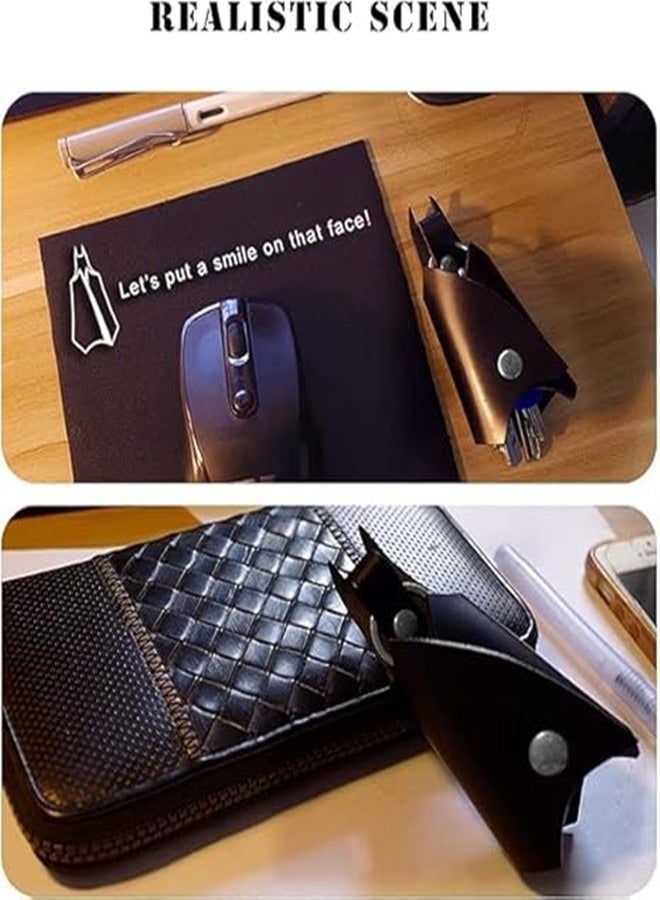 أوساويك خفاش كيشين الجلدي للرجال الهدايا والنساء حقيبة مفتاح السيارة، مفاتيح بوب حامل غطاء حلقة لجوارب الأشياء للرجال - Image 4