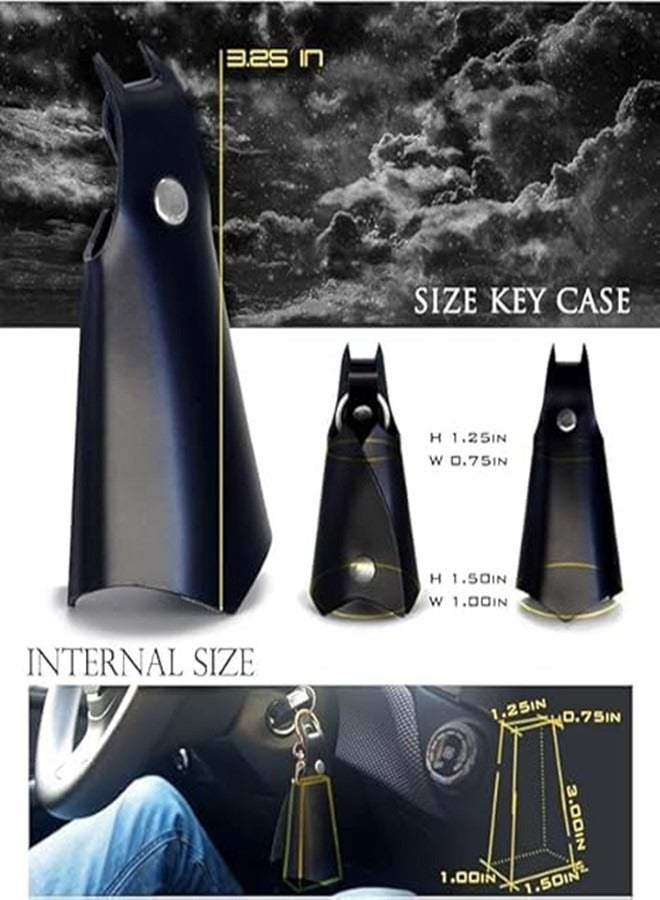 أوساويك خفاش كيشين الجلدي للرجال الهدايا والنساء حقيبة مفتاح السيارة، مفاتيح بوب حامل غطاء حلقة لجوارب الأشياء للرجال - Image 5