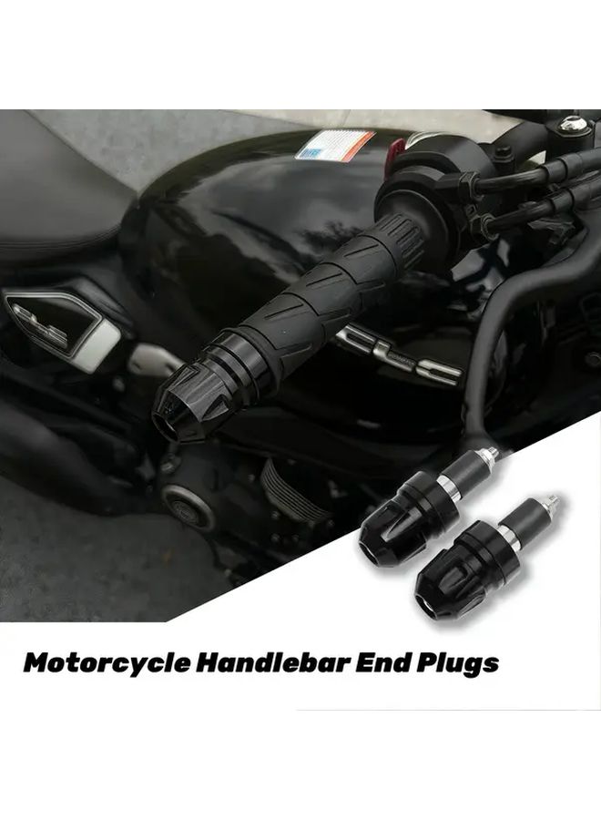Upgraded Aluminum Alloy Motorcycle Handlebar End Plugs 2pcs Universal No Drill Installation Anti Fall - Image 1