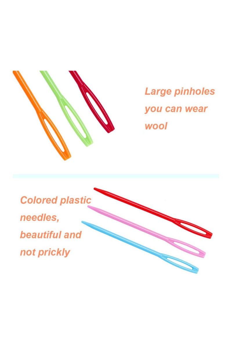 Plastic Sewing Needles, Eye Sewing Needles for Children,Colorful Weaving and Sewing Needle 20Pcs - Image 3