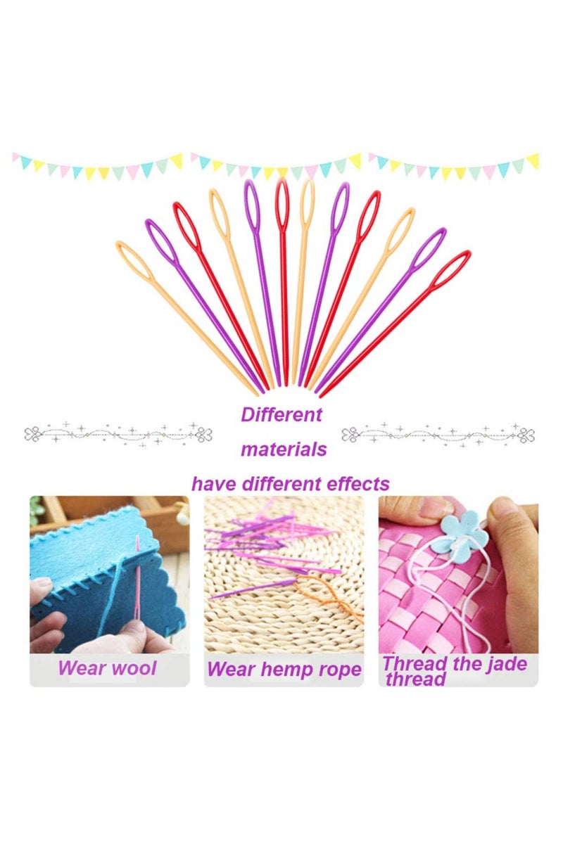 Plastic Sewing Needles, Eye Sewing Needles for Children,Colorful Weaving and Sewing Needle 20Pcs - Image 4