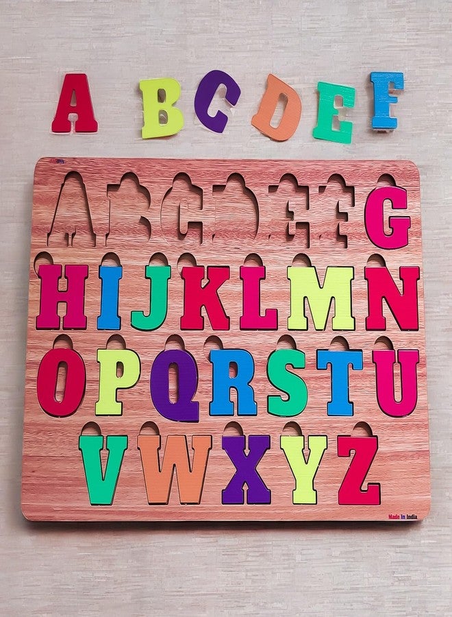 Fiddlys Wooden Educational Jigsaw Puzzles for Toddlers & Preschoolers, Double Layered Wooden Puzzles with Bright Front & Back Print Alphabet Shapes and Numbers Learning, Toy (Alphabet) - Image 2