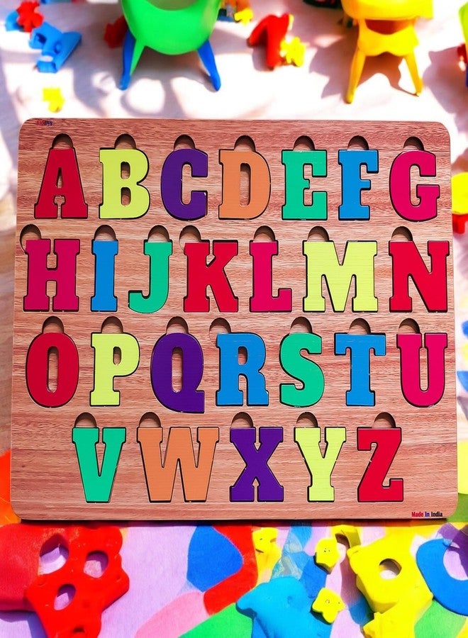 Fiddlys Wooden Educational Jigsaw Puzzles for Toddlers & Preschoolers, Double Layered Wooden Puzzles with Bright Front & Back Print Alphabet Shapes and Numbers Learning, Toy (Alphabet) - Image 4