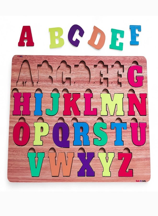 Fiddlys Wooden Educational Jigsaw Puzzles for Toddlers & Preschoolers, Double Layered Wooden Puzzles with Bright Front & Back Print Alphabet Shapes and Numbers Learning, Toy (Alphabet) - Image 3