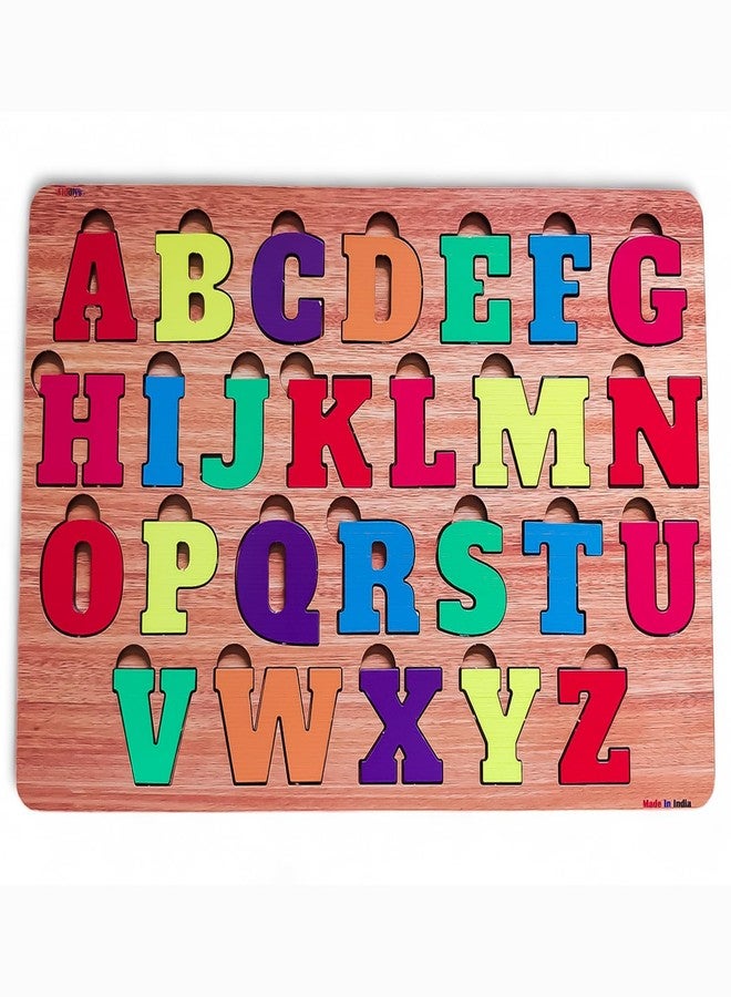 Fiddlys Wooden Educational Jigsaw Puzzles for Toddlers & Preschoolers, Double Layered Wooden Puzzles with Bright Front & Back Print Alphabet Shapes and Numbers Learning, Toy (Alphabet) - Image 1