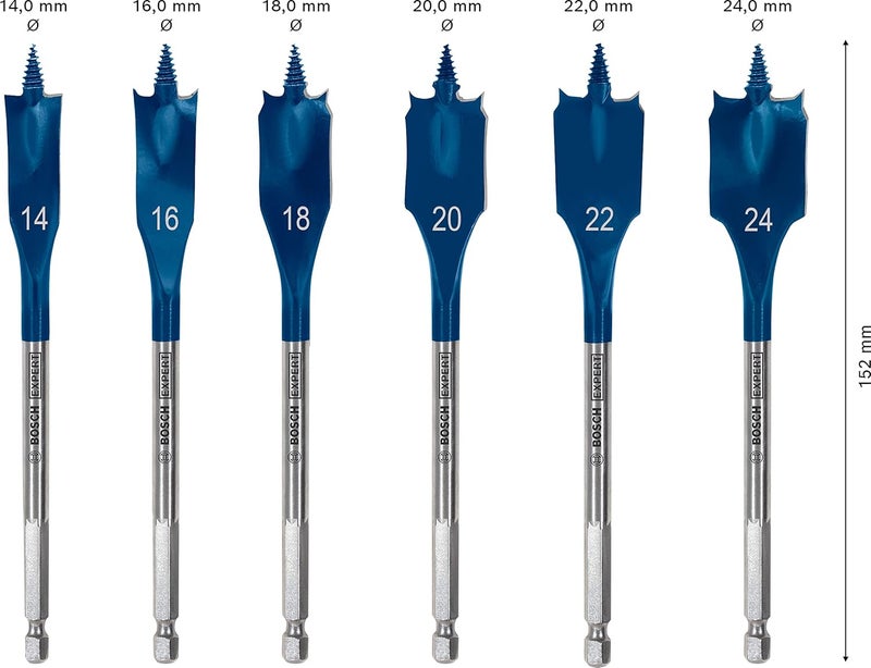 Bosch Professional 6Piece Wood Drill Bit Set 1416 1820 22 24mm - Image 3