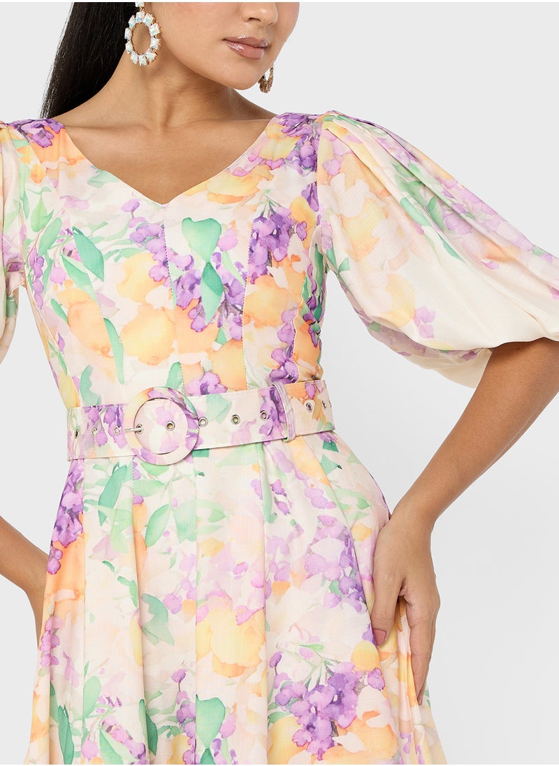ELLA Floral Print Dress  - Image 3