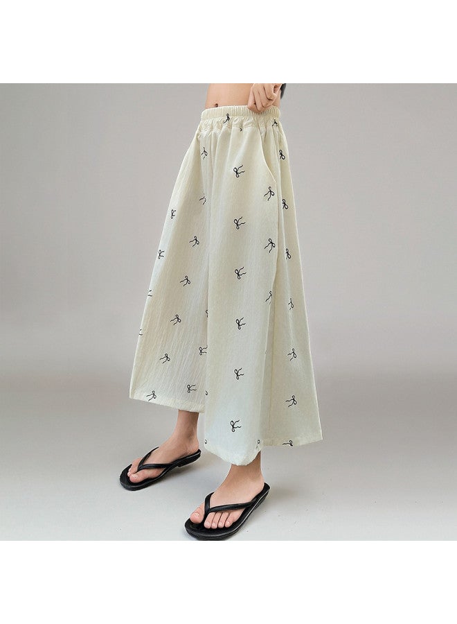 Bumblebee Girls' Summer Wide Leg Pants 2025 New Style big Kids' Casual Cropped Culottes children's Mosquito-repellent Pants trendy Summer Trousers For Girls - Image 4