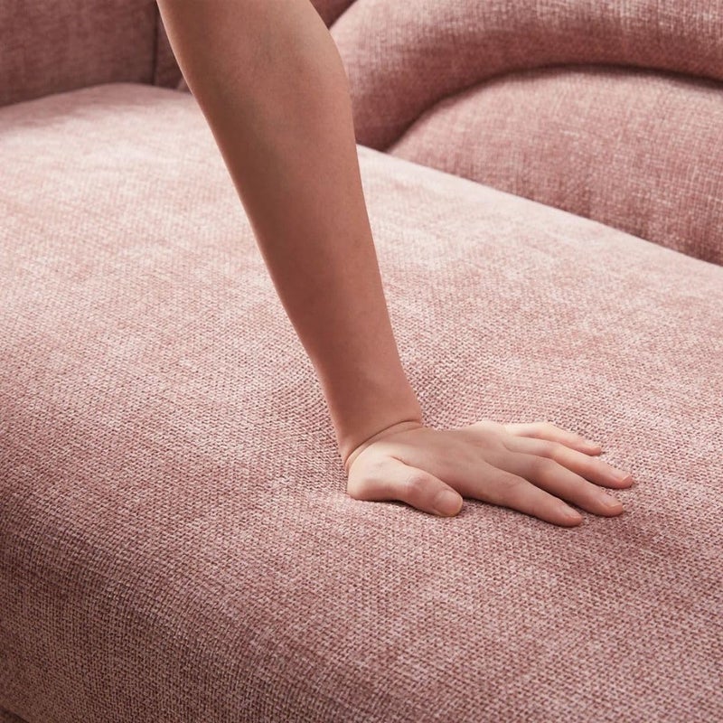 Comfynest Modern Curved Loveseat in Pink - Image 4