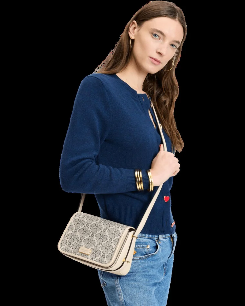 Kate Spade Liv Spade Flower Coated Canvas Small Flap Crossbody