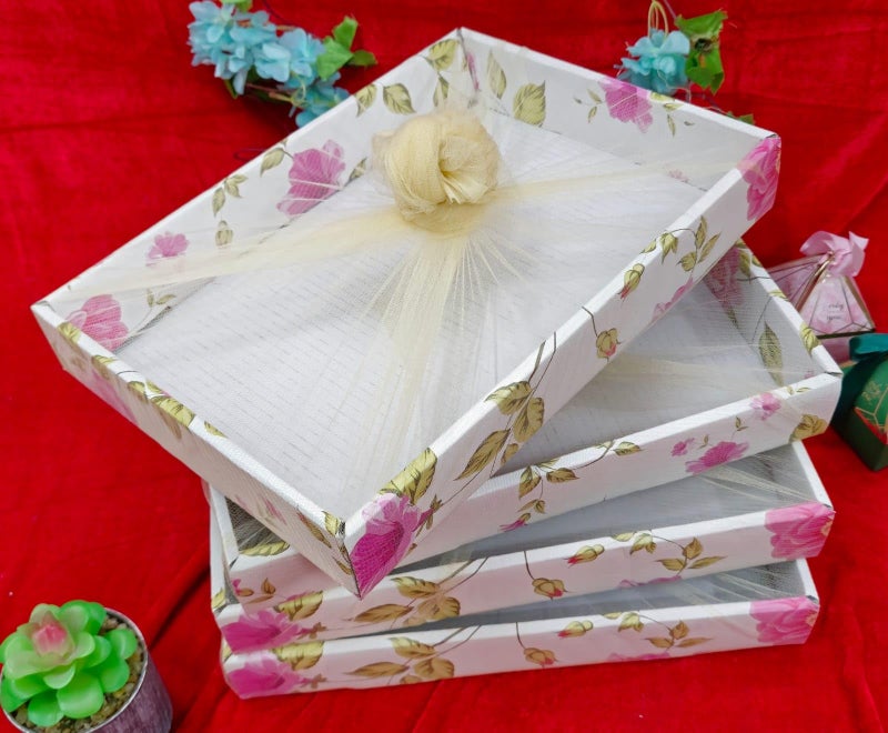 VRB DecTM 4 Pcs Gift Boxes for Packaging & Decoration - Corrugated Boxes for Birthday Gifts & Wedding Decoration (Design - 6) - Image 3