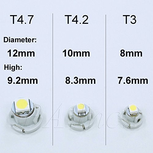 PA LED 10PCS T4.2 12V Auto LED Dash Board Cluster Gauges Lights Bulbs Compatible with T4 79674-S3N-941 79674-S3N-941 79607-SHJ-S01 36773-SEP-A01 36774-SEP-A01 (Red) - Image 4